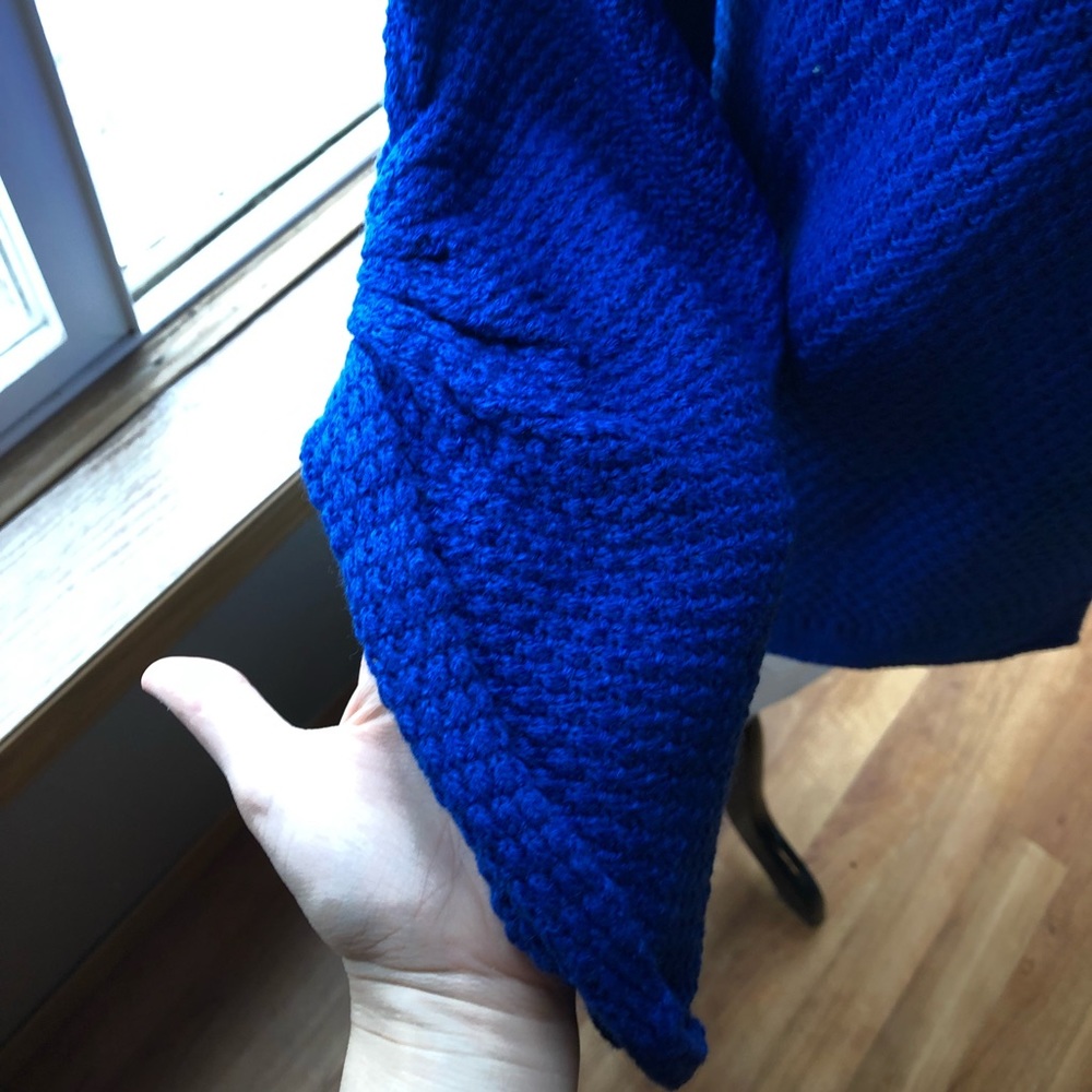 {Abigail} Blue Cute Trendy Knit Cardigan - Blue - Picture 4 of 4